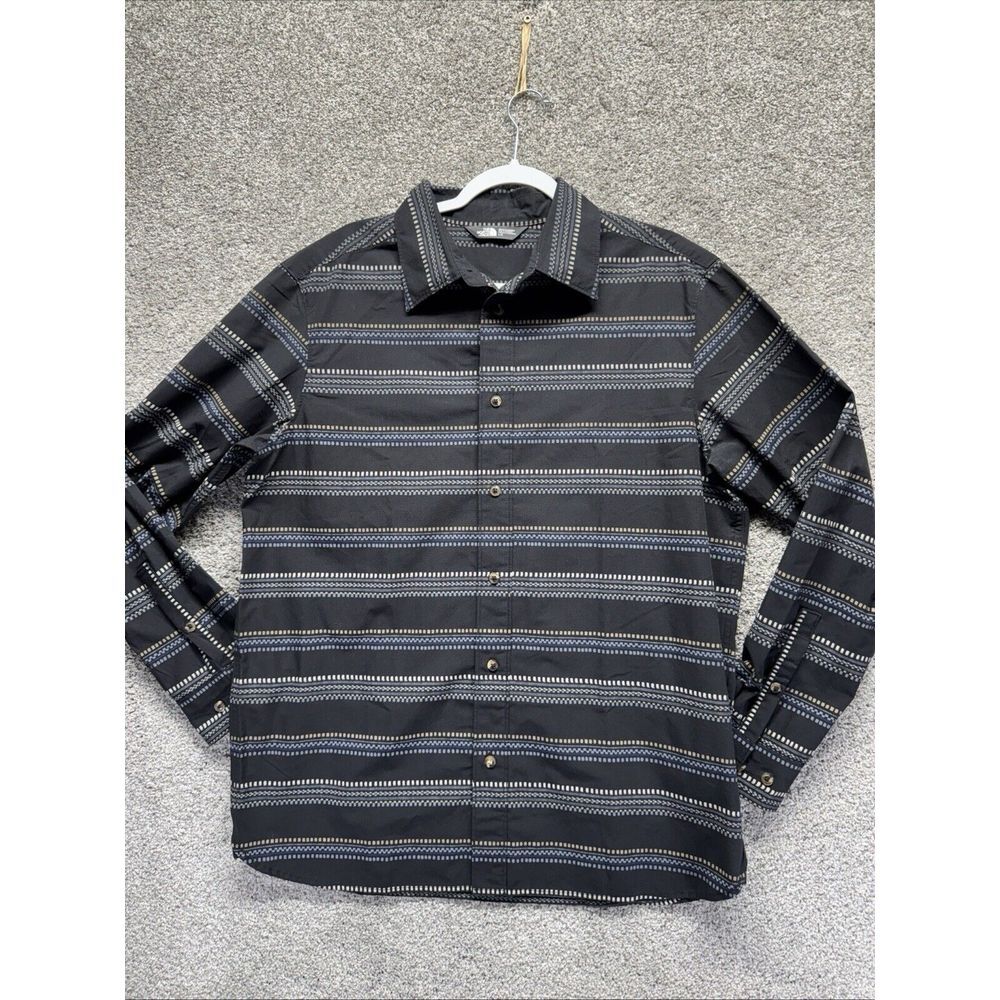The North Face Button Down Long Sleeve Shirt Men's Large‎ Black Southwest Aztec